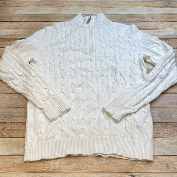 Club Room Cable-Knit Quarter-Zip Crew Neck NWT - Picture 2 of 6